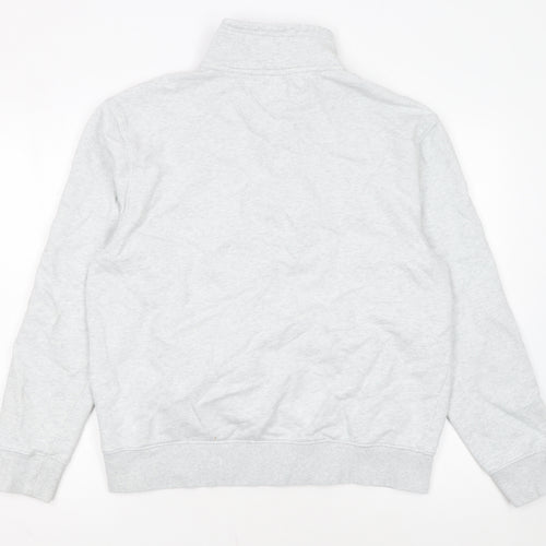 Tommy Jeans Men's Grey XL 1/2 Zip High Neck Sweatshirt