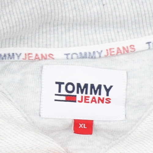 Tommy Jeans Men's Grey XL 1/2 Zip High Neck Sweatshirt