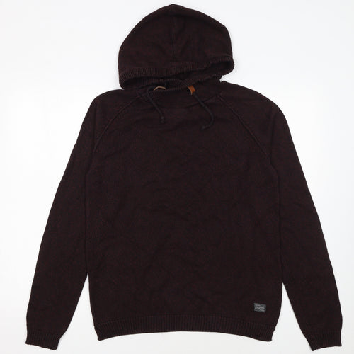 Jack & Jones Originals Men's Brown Knit Pullover Hoodie Size L
