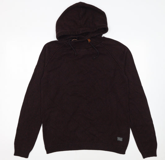 Jack & Jones Originals Men's Brown Knit Pullover Hoodie Size L
