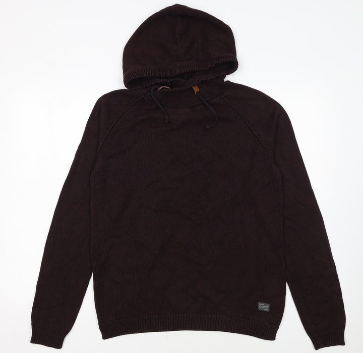 Jack & Jones Originals Men's Brown Knit Pullover Hoodie Size L