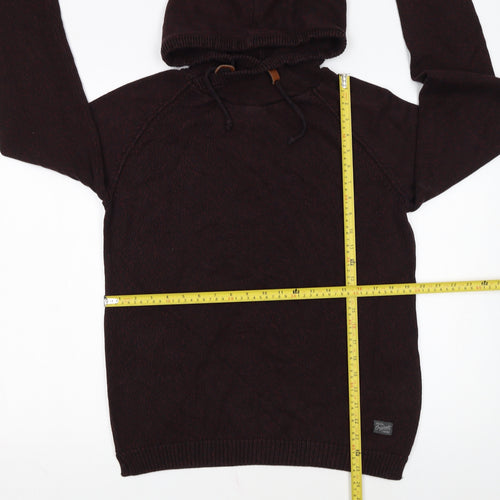 Jack & Jones Originals Men's Brown Knit Pullover Hoodie Size L