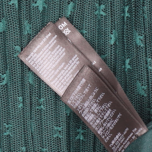 Topshop Women's Green Mesh A-Line Dress Size 14 Long Sleeve Partywear