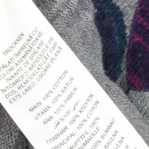 Mantaray Women’s Grey Floral Cotton Cardigan Size 8
