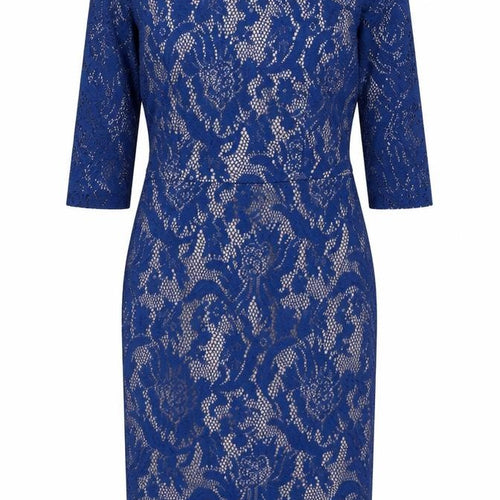 Pied a Terre Womens Blue Lace Sheath Dress Size 10 Partywear
