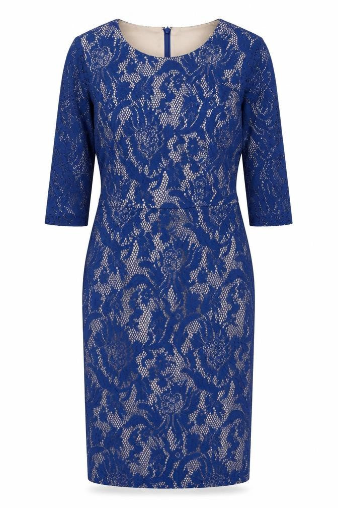 Pied a Terre Womens Blue Lace Sheath Dress Size 10 Partywear