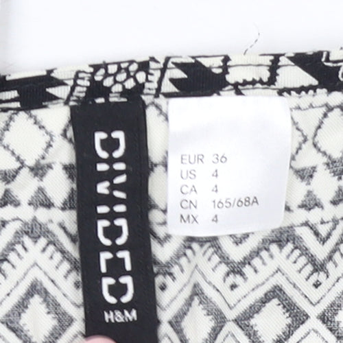 H&M Divided Women's Black & White Sleeveless Playsuit Size 8 Viscose