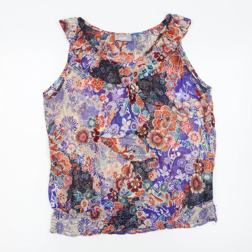 Wallis Women’s Multicoloured Floral Chiffon Sleeveless Tunic Blouse M