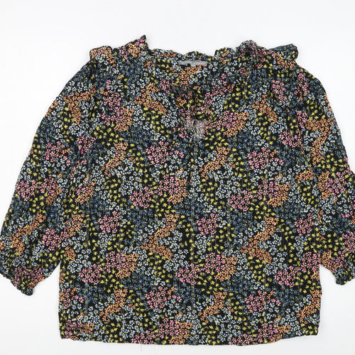 Oliver Bonas Womens Multicoloured Floral Long Sleeve Tunic Blouse Size 14