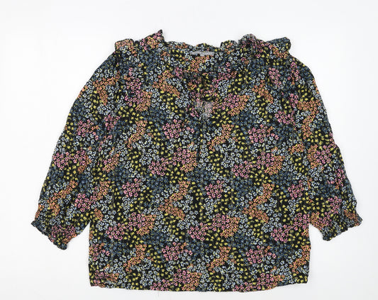 Oliver Bonas Womens Multicoloured Floral Long Sleeve Tunic Blouse Size 14