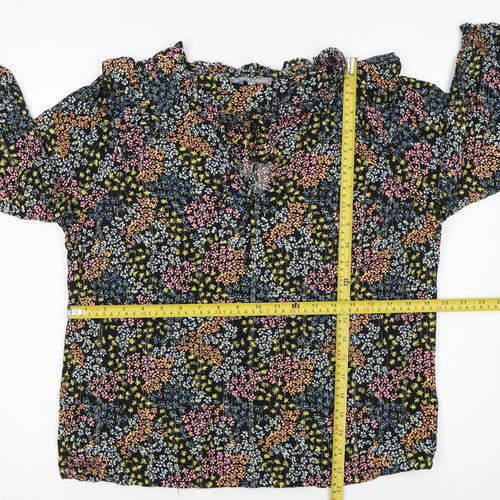 Oliver Bonas Womens Multicoloured Floral Long Sleeve Tunic Blouse Size 14