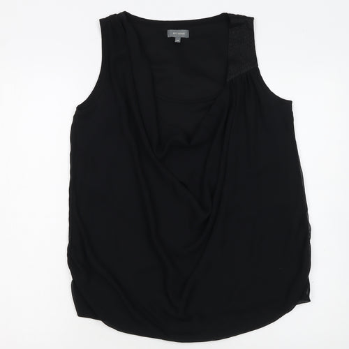 Et Vous Women's Black Size 14 Sleeveless Wrap Chiffon Blouse