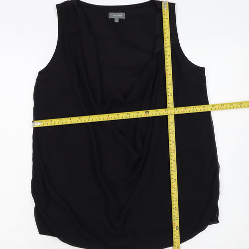 Et Vous Women's Black Size 14 Sleeveless Wrap Chiffon Blouse