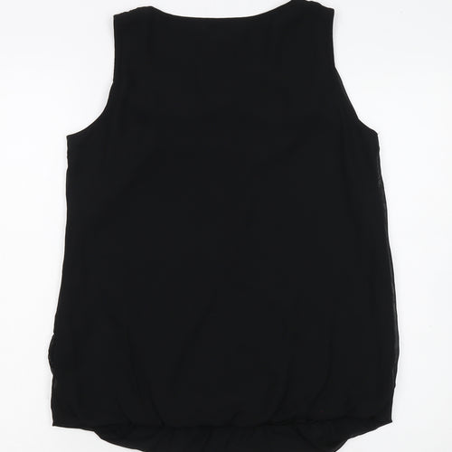 Et Vous Women's Black Size 14 Sleeveless Wrap Chiffon Blouse