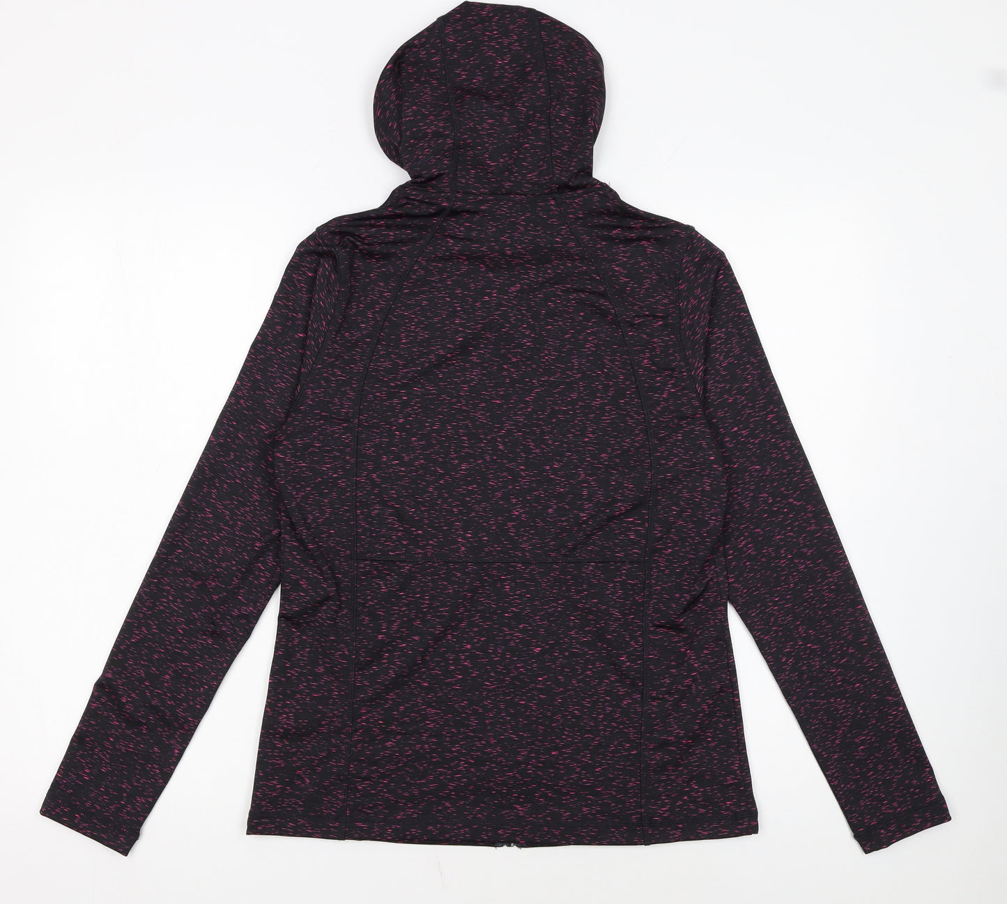 Tu Women’s Black Pink Full Zip Hooded Sweatshirt Size 10 Polyester Blend