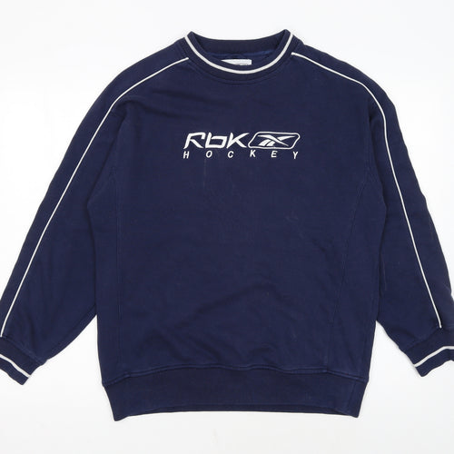 Reebok Men's Blue RBK Hockey Crew Neck Pullover Sweatshirt S