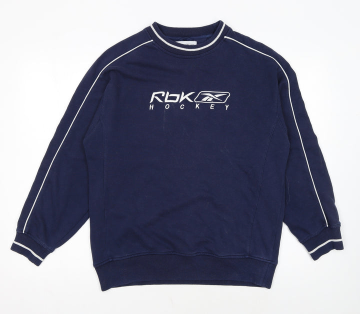 Reebok Men's Blue RBK Hockey Crew Neck Pullover Sweatshirt S