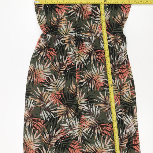 Apricot Women’s Green Tropical Floral Halter Shift Dress Size 14