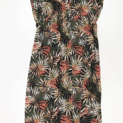 Apricot Women’s Green Tropical Floral Halter Shift Dress Size 14