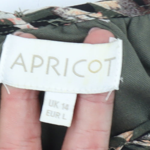 Apricot Women’s Green Tropical Floral Halter Shift Dress Size 14