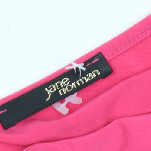 Jane Norman Women’s Pink Bodycon Ruched V-Neck Summer Dress Size 12