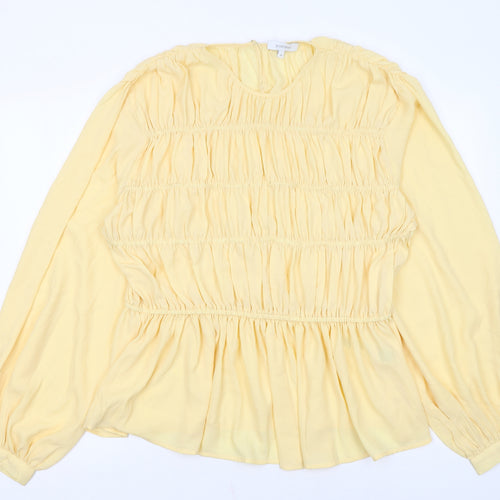 Principles Women's Yellow Long Sleeve Tunic Blouse Size 16