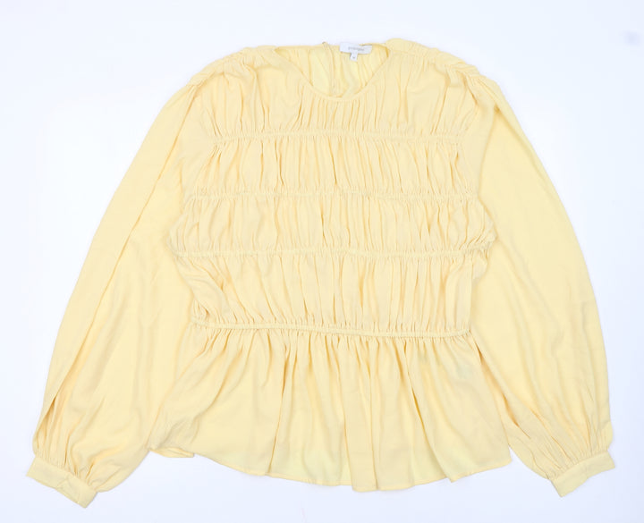 Principles Women's Yellow Long Sleeve Tunic Blouse Size 16