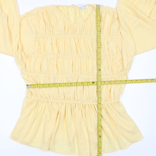 Principles Women's Yellow Long Sleeve Tunic Blouse Size 16