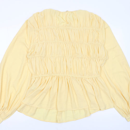 Principles Women's Yellow Long Sleeve Tunic Blouse Size 16