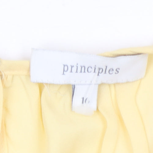 Principles Women's Yellow Long Sleeve Tunic Blouse Size 16