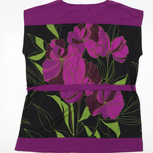 BHS Women’s Purple Floral Sleeveless Shift Dress Size 22