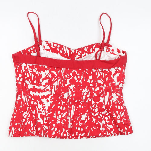 Coast Womens Red White Cotton Lined Camisole Top Size 14