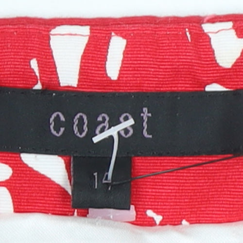 Coast Womens Red White Cotton Lined Camisole Top Size 14