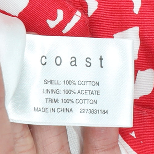 Coast Womens Red White Cotton Lined Camisole Top Size 14