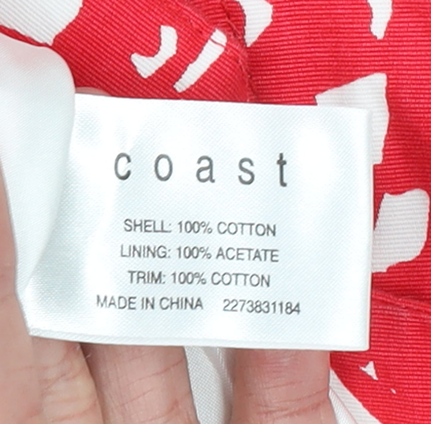 Coast Womens Red White Cotton Lined Camisole Top Size 14