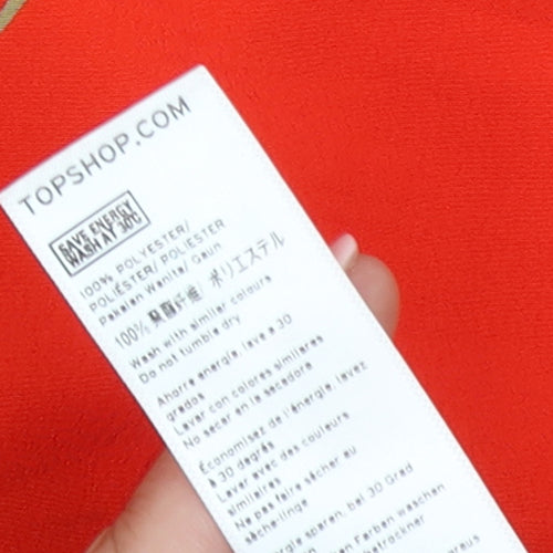 Topshop Women Red Floral Fit & Flare Petite Dress Size 6