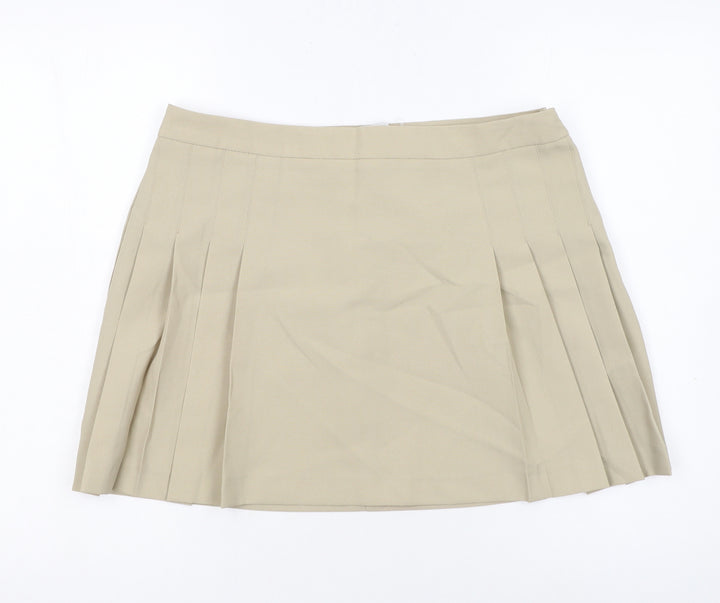 ASOS DESIGN Women’s Beige Pleated Short Skirt Size 16