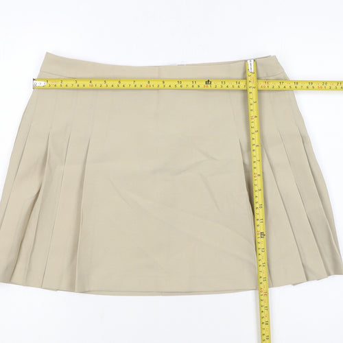 ASOS DESIGN Women’s Beige Pleated Short Skirt Size 16