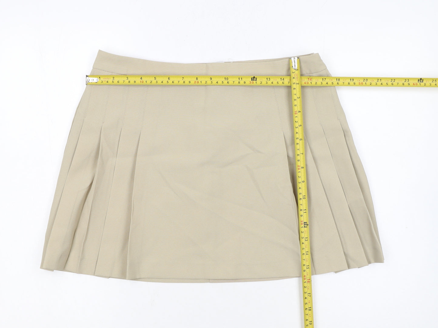 ASOS DESIGN Women’s Beige Pleated Short Skirt Size 16