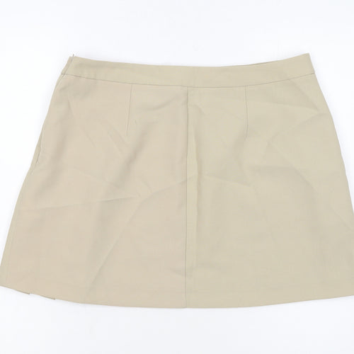 ASOS DESIGN Women’s Beige Pleated Short Skirt Size 16