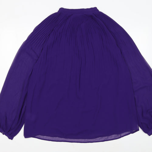 Damart Women’s Purple Pleated Long Sleeve Tunic Blouse Size 18