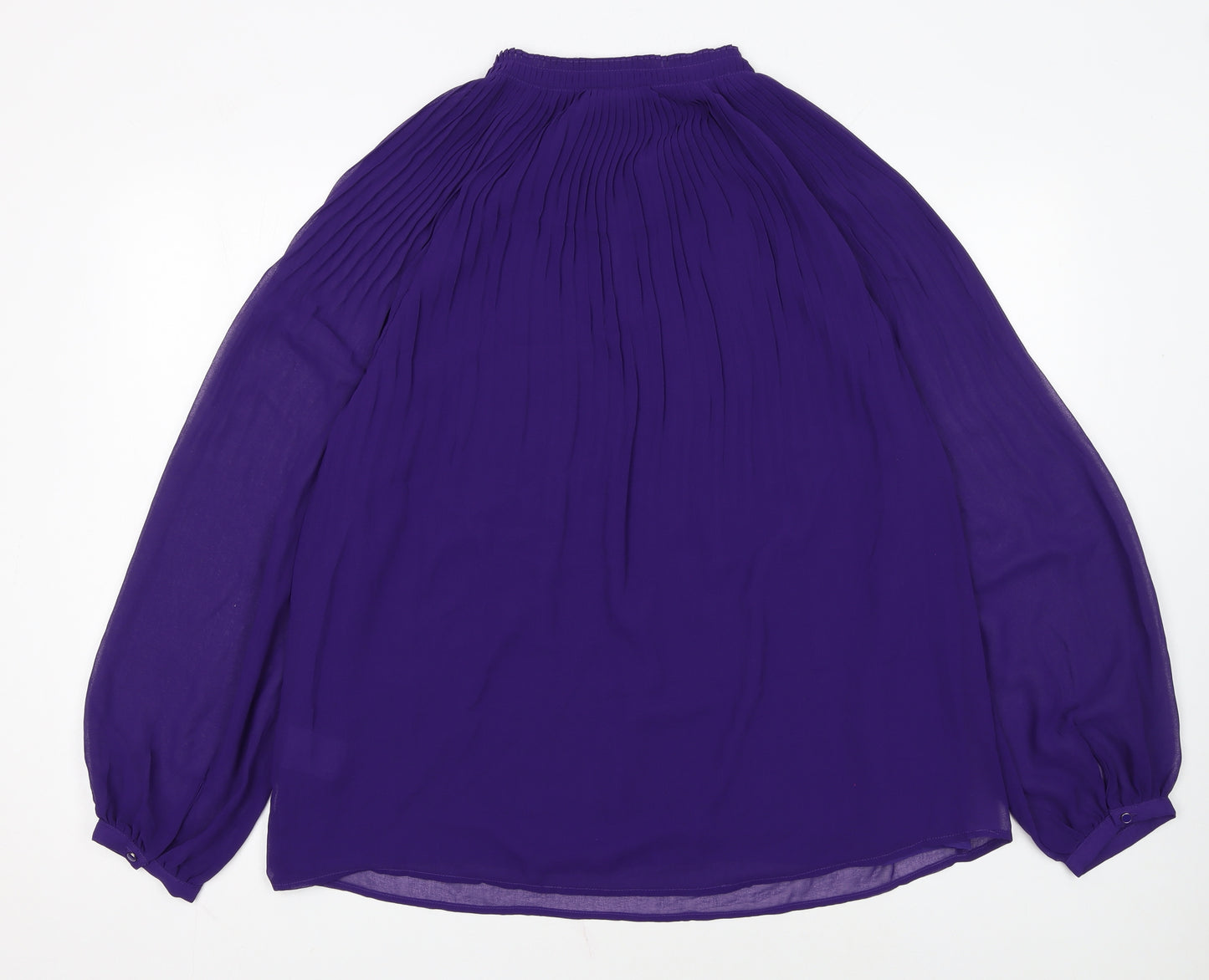 Damart Women’s Purple Pleated Long Sleeve Tunic Blouse Size 18