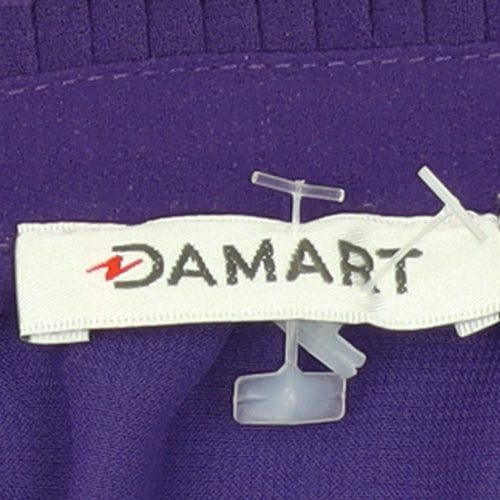 Damart Women’s Purple Pleated Long Sleeve Tunic Blouse Size 18
