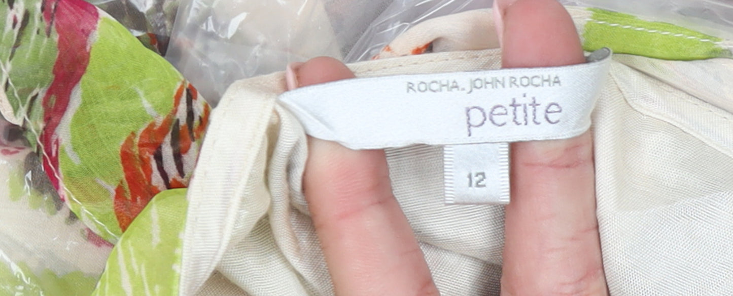 John Rocha Petite Multicoloured Floral Maxi Dress Size 12
