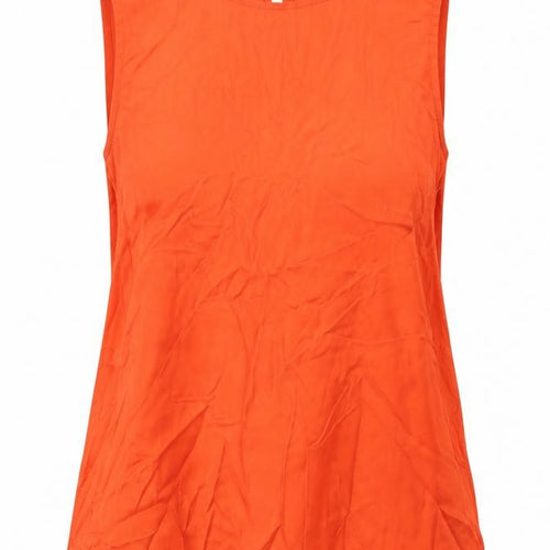 Boden Women Orange Silk Blend Sleeveless Blouse UK 10