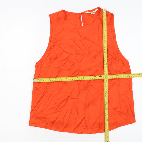 Boden Women Orange Silk Blend Sleeveless Blouse UK 10
