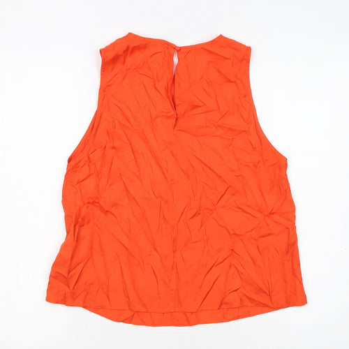 Boden Women Orange Silk Blend Sleeveless Blouse UK 10