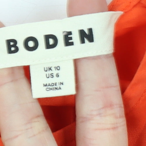 Boden Women Orange Silk Blend Sleeveless Blouse UK 10