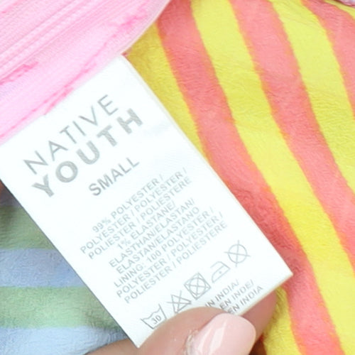 Native Youth Women's Multicoloured One Shoulder Cropped Blouse Size S