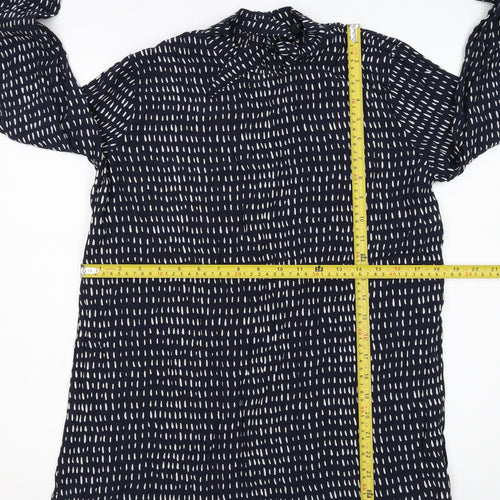 Next Women’s Blue Printed Long Sleeve Viscose Blouse Size 10